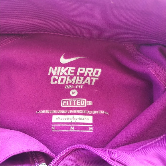 {SOLD} NIKE Pro Combat Quarter Zip Purple Medium - Picture 4 of 4